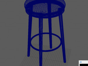 bar stool red cap 3D Model