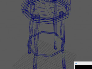 bar stool red cap 3D Model