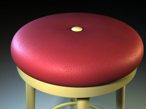 bar stool red cap 3D Model