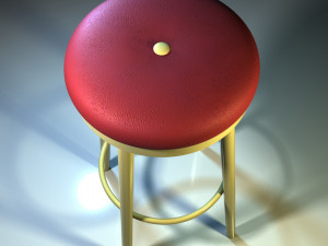 bar stool red cap 3D Model
