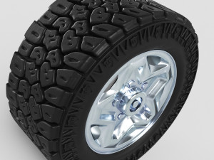 3d dirty and clean hi poly offroad tires with rim model 3D Model