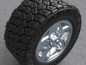 3d dirty and clean hi poly offroad tires with rim model 3D Model