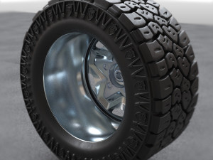 3d dirty and clean hi poly offroad tires with rim model 3D Model