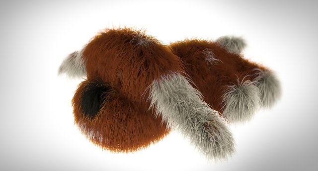 fluffy dog - toy 3D Model .c4d .max .obj .3ds .fbx .stl .blend 
