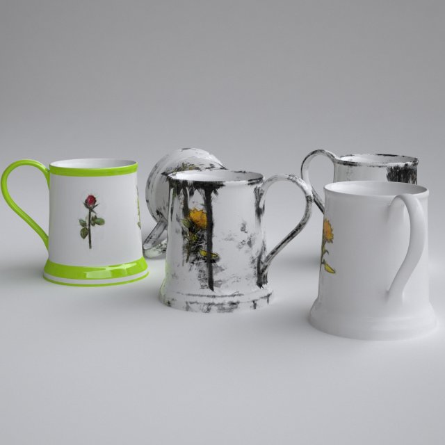 cup with clean and dirty textures Modèle 3D .c4d .max .obj .3ds .fbx .stl .blend 