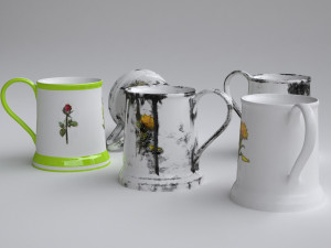 cup with clean and dirty textures 3D-Modell