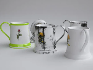 чашка с чистой и грязной текстурой 3D Модель