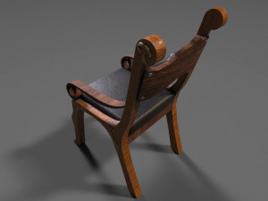 cheap looking wooden chair and table 3D Model