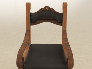 cheap looking wooden chair and table 3D Model