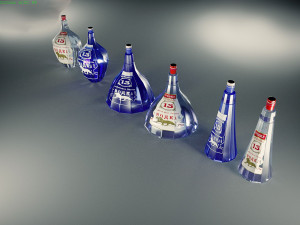 13 sided vodka bottle 3 versions 3D Модель