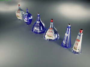 13 sided vodka bottle 3 versions 3D Model