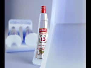 13 sided vodka bottle 3 versions 3D Model