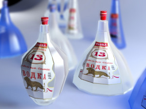 13 sided vodka bottle 3 versions 3D Модель