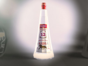 13 sided vodka bottle 3 versions 3D Модель