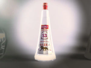13 sided vodka bottle 3 versions 3D Model