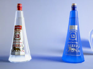 13 sided vodka bottle 3 versions 3D Model