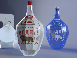 13 sided vodka bottle 3 versions 3D Model