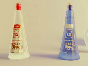 13 sided vodka bottle 3 versions 3D Model