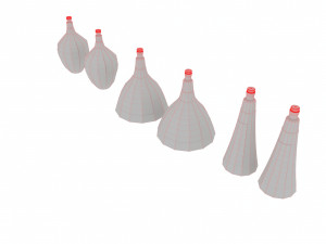 13 sided vodka bottle 3 versions 3D Модель