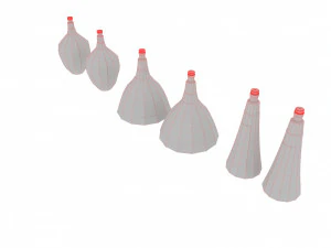 13 sided vodka bottle 3 versions 3D Model