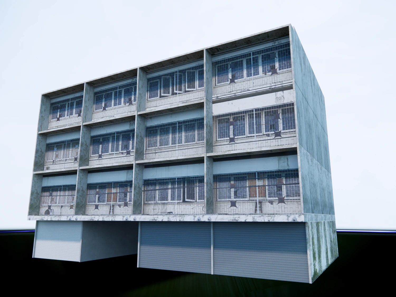 80s thai row house 3D Model .c4d .max .obj .3ds .fbx .stl .blend 