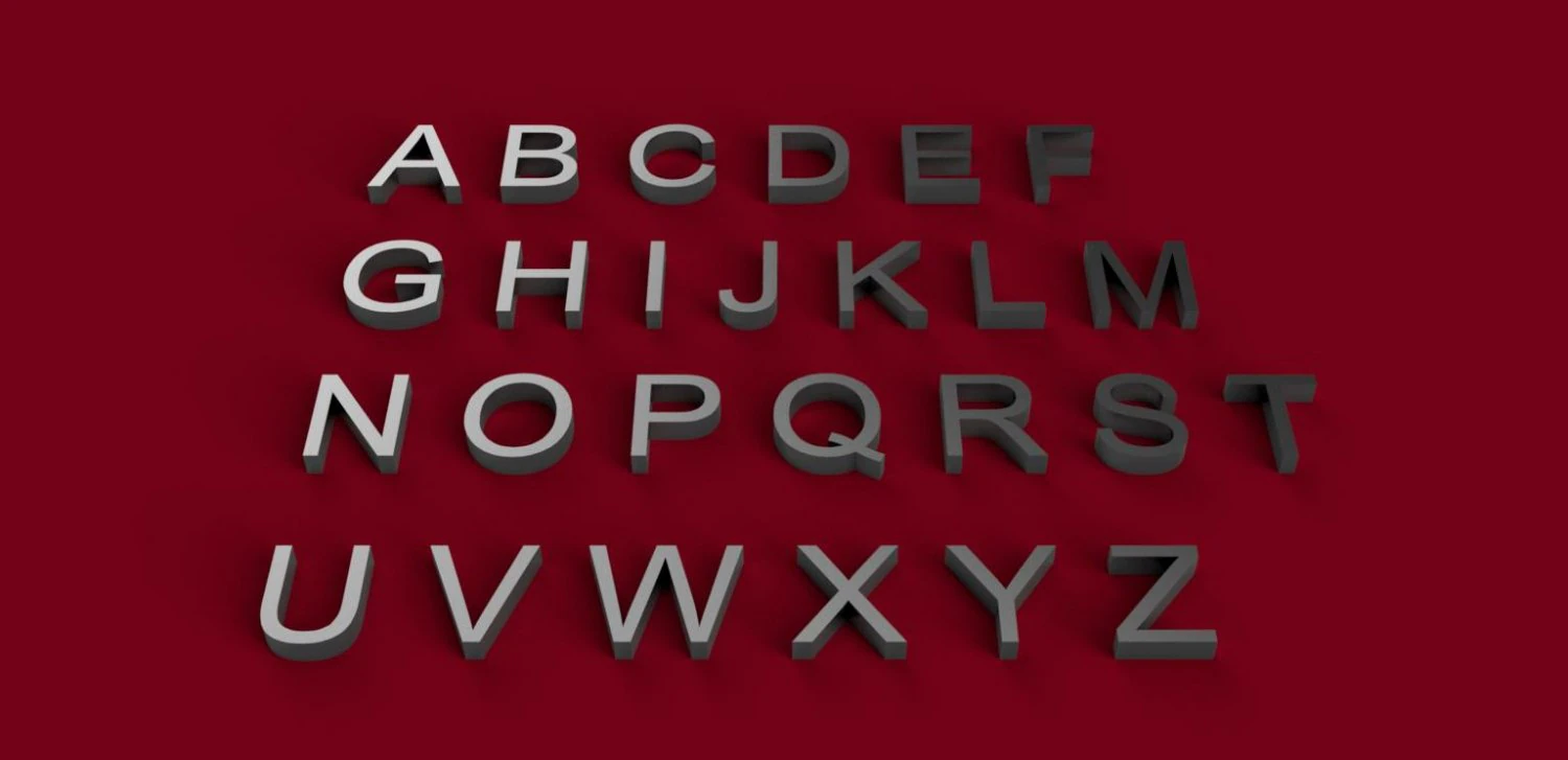 arial font uppercase and lowercase 3d letters stl file 3D Print Model .c4d .max .obj .3ds .fbx .stl .blend 