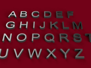arial font uppercase and lowercase 3d letters stl file 3Dプリントモデル