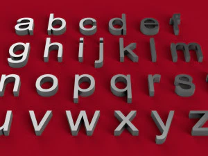 arial font uppercase and lowercase 3d letters stl file 3D Print Model
