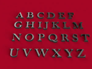 baskerville font uppercase and lowercase 3d letters stl file 3D Print Model