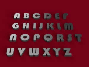 bauhaus font uppercase and lowercase 3d letters stl file Modelo de Impressão 3D