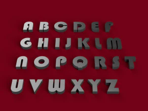 police bauhaus majuscules et minuscules lettres 3d fichier stl Modèles 3D en vedette