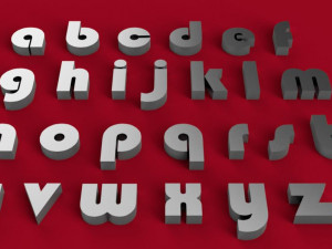 bauhaus font uppercase and lowercase 3d letters stl file 3D Print Model