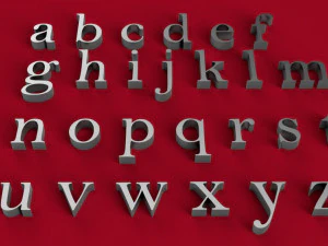 bell mt font uppercase and lowercase 3d letters stl file 3D Print Model