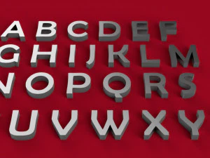 berlin sans font huruf besar dan huruf kecil file stl huruf 3d Model Cetak 3D