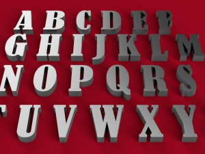 bernard font uppercase and lowercase 3d letters stl file 3D Print Model