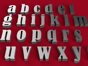 bernard font uppercase and lowercase 3d letters stl file 3D Print Model