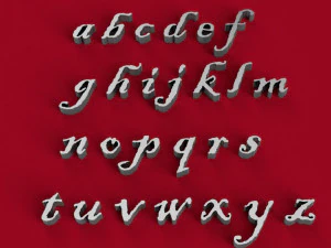 blackadder font uppercase and lowercase 3d letters stl file 3D Print Model
