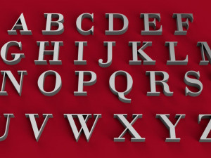 bodoni font uppercase and lowercase 3d letters stl file 3D Print Model