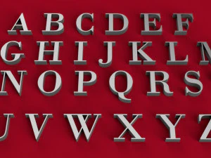 bodoni フォントの大文字と小文字の 3D 文字 stl ファイル 3Dプリントモデル