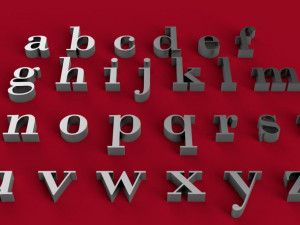 bodoni font uppercase and lowercase 3d letters stl file Model Cetak 3D