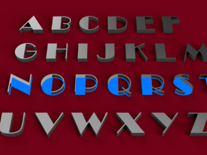 broadway font uppercase and lowercase 3d letters stl file 3D Print Model