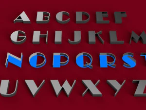 broadway font uppercase and lowercase 3d letters stl file 3D Print Model