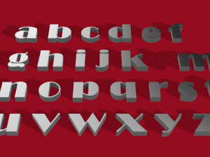 broadway font uppercase and lowercase 3d letters stl file 3D 프린트 모델