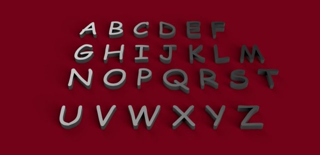 comic sans font uppercase and lowercase 3d letters stl file Model Cetak 3D .c4d .max .obj .3ds .fbx .stl .blend 