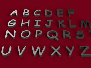comic sans font uppercase and lowercase 3d letters stl file 3D 프린트 모델