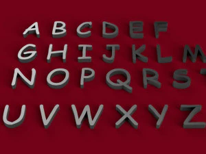 3D-файл stl із великими та малими літерами шрифту comic sans 3D Принт Модель