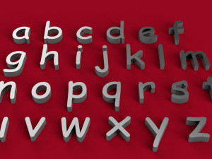 comic sans font uppercase and lowercase 3d letters stl file Model Cetak 3D