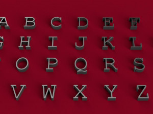 courier new font uppercase and lowercase 3d letters stl file 3D 프린트 모델