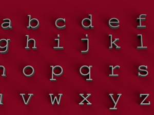 courier new font uppercase and lowercase 3d letters stl file 3D Baskı Modeli