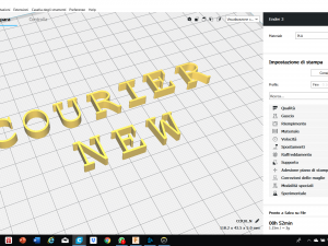 courier new font uppercase and lowercase 3d letters stl file 3D Baskı Modeli